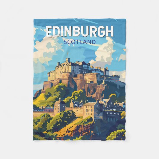 Couverture Polaire Edinburgh Scotland Travel Art Vintage (Devant)