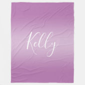 Couverture Polaire Editable Soft Mauve Ombre & White Text Script (Devant)