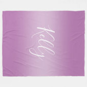 Couverture Polaire Editable Soft Mauve Ombre & White Text Script (Devant (Horizontal))