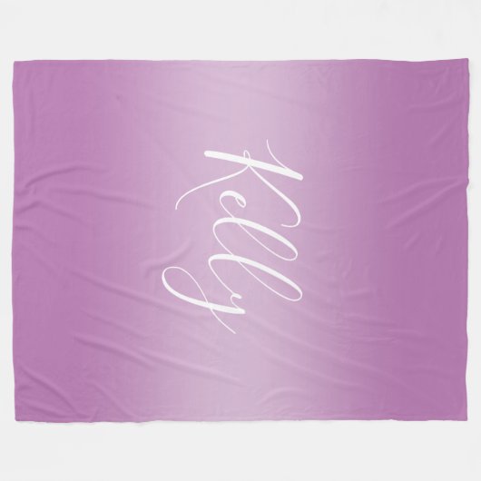 Couverture Polaire Editable Soft Mauve Ombre & White Text Script (Devant (Horizontal))