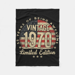 Couverture Polaire Édition limitée vintage 1970 Cadeaux Usa 55 ans