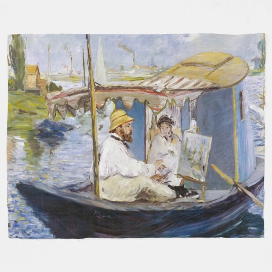 Couverture Polaire Edouard Manet - Monet dans son Studio Boat (Devant (Horizontal))