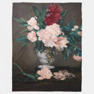 Couverture Polaire Edouard Manet - Vase de pivoines sur petit piédest