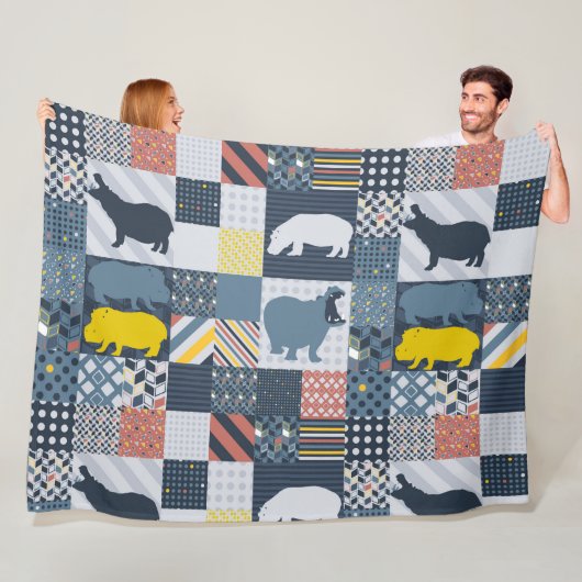 Couverture Polaire Édredon de Faux d'hippopotames (En situation)