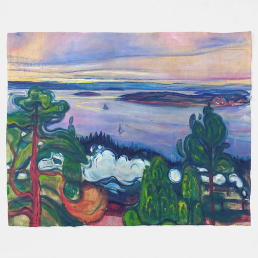 Couverture Polaire Edvard Munch - Fumée de train (Devant (Horizontal))