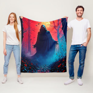 Couverture Polaire Eerie Shadow in Crimson Woods Design