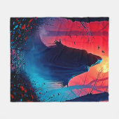 Couverture Polaire Eerie Shadow in Crimson Woods Design (Devant (Horizontal))