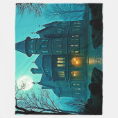 Couverture Polaire Eerie Victorian Mansion Lune (Devant)