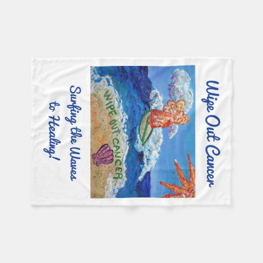 Couverture Polaire Effacer le cancer Surfing Angel Soft Fleece Blanke (Devant (Horizontal))