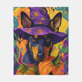 Couverture Polaire Éffrayant australien Kelpie Citrouille Halloween (Devant)