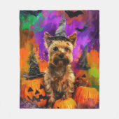 Couverture Polaire Éffrayant Cairn Terrier Chien Halloween sorcier Ci (Devant)