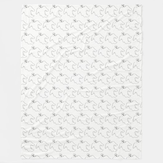 Couverture Polaire Éffrayant Ghost Happy Halloween Trick ou Treat Pri (Devant)