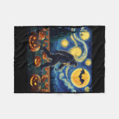 Couverture Polaire Éffrayant Halloween Bigfoot Starry Nuit Van Gogh (Devant (Horizontal))