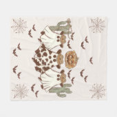 Couverture Polaire Éffrayant Halloween Cuctus fête d'anniversaire (Devant (Horizontal))