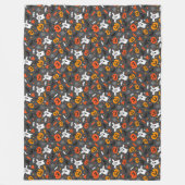 Couverture Polaire Éffrayant Halloween Motif Fleece Blanche (Devant)