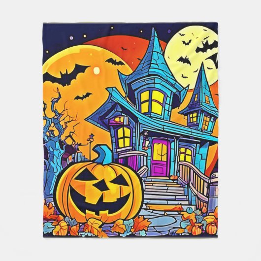 Couverture Polaire Éffrayant Haunted House (Devant)