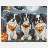 Couverture Polaire Éffrayant japonais Halloween Chin (Devant (Horizontal))