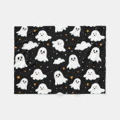 Couverture Polaire Éffrayant mignon Halloween Ghost Nuageux Star Sky (Devant (Horizontal))