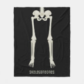 Couverture Polaire Éffrayant Skeleton Fun Halloween noir polaire Blan (Devant)