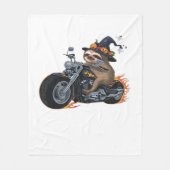 Couverture Polaire Éffrayant Sloth Motorcycle Ride Halloween Biker Fu (Devant)