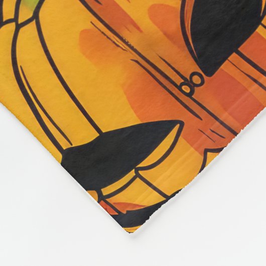 Couverture Polaire Éffrayant Sphynx Chat Halloween sorcière et Citrou (Coin)