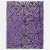 Couverture Polaire Éffrayante Halloween Spider Webs sur violet (Devant)