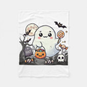 Couverture Polaire Éffrayants amis mignons Halloween Ghost Citrouille (Devant)