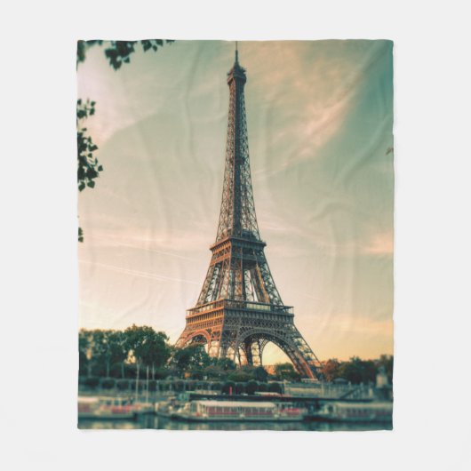 Couverture Polaire Eiffel tour lancer oreiller (Devant)