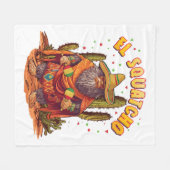Couverture Polaire El Squatcho Bigfoot avec Maraca, Sombrero et Ponc (Devant (Horizontal))