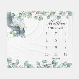 Couverture Polaire Élasphant de verdure chic Jalon mensuel de sommeil