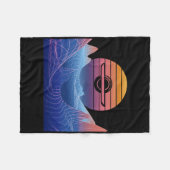 Couverture Polaire Electric Skateboard Vaporwave Retro Sunset Landsca (Devant (Horizontal))