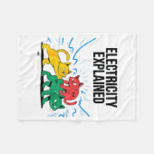 Couverture Polaire Électricité expliquée drôle chat physique humour s (Devant (Horizontal))