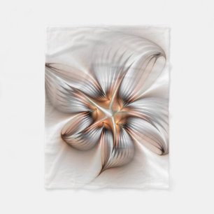 Couverture Polaire Élégance florale Art Abstrait fractal moderne
