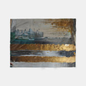 Couverture Polaire Élégance moderne Or Abstrait (Devant (Horizontal))