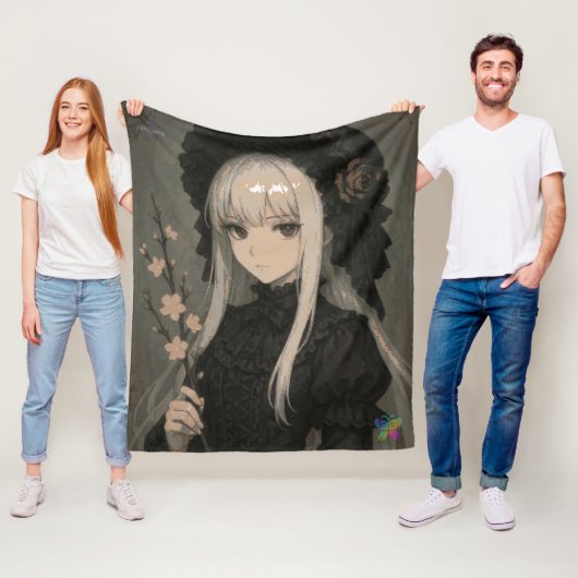 Couverture Polaire Elegance of the Midnight Blossom Maiden Standard (En situation)