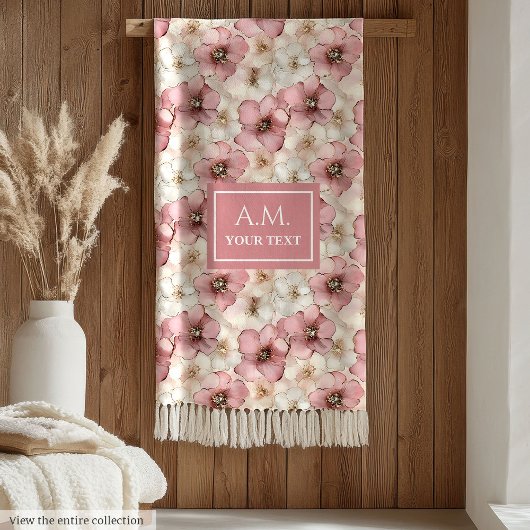 Couverture Polaire Élégance Rose Pâle Jeté Personnalisé Doux Pastel