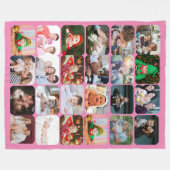 Couverture Polaire Élégant 24 Photo Collage rose (Devant (Horizontal))