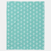 Couverture Polaire Élégant 2 lettres Monogram allover turquoise clair (Devant)