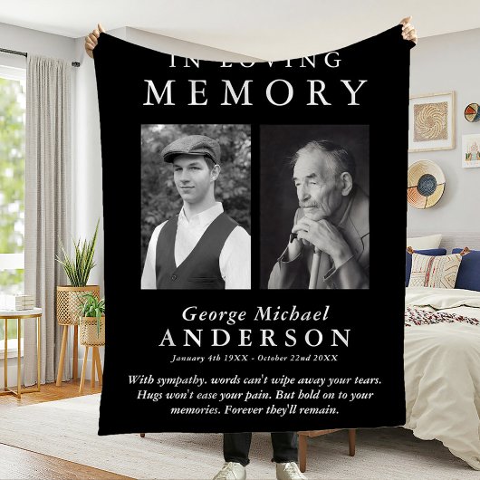Couverture Polaire Elégant 2 Photo 'In Love Memory' Hommage