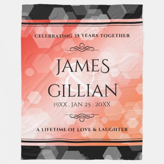 Couverture Polaire Élégant 35e anniversaire de Mariage de corail Flee (Devant)