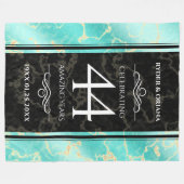 Couverture Polaire Élégant 44ème anniversaire de Mariage turquoise (Devant (Horizontal))