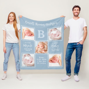Couverture Polaire Elégant 5 Photo Collage Nouveau bébé garçon statis