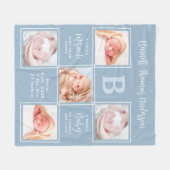 Couverture Polaire Elégant 5 Photo Collage Nouveau bébé garçon statis (Devant (Horizontal))