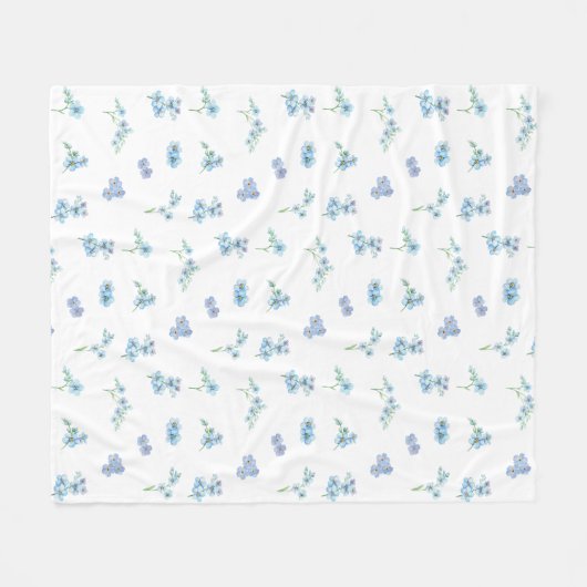 Couverture Polaire Elégant Aquarelle Oubliez-Moi Pas Fleurs (Devant (Horizontal))