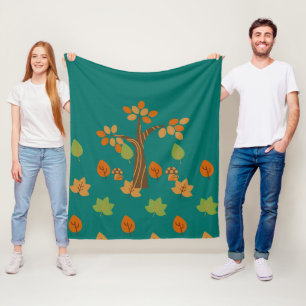 Couverture Polaire Élégant arbre et feuille de automne élégant