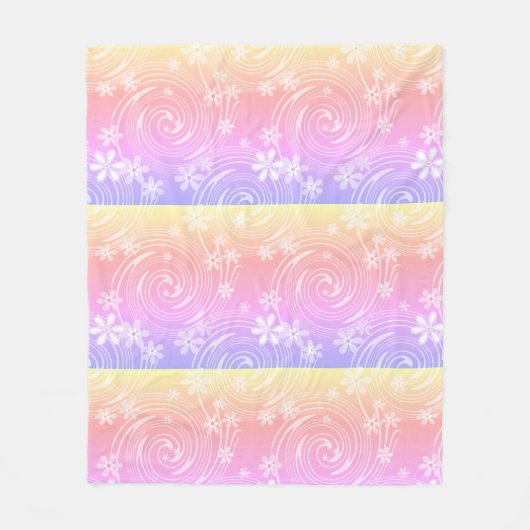 Couverture Polaire Élégant arc-en-ciel fleuri abstrait motif (Devant)