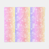 Couverture Polaire Élégant arc-en-ciel fleuri abstrait motif (Devant (Horizontal))