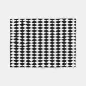 Couverture Polaire Elégant Arlequin Blanc Noir Rhombus géométriques (Devant (Horizontal))
