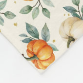 Couverture Polaire Elegant Autumn Pumpkin and Eucalyptus Watercolor  (Coin)