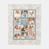 Couverture Polaire Élégant Besties BFF Photo Collage avec noms (Devant)